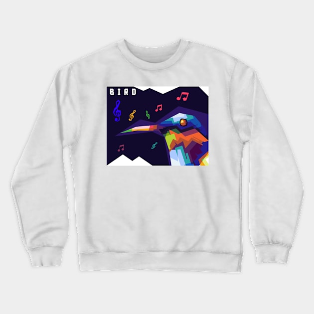 singing of the bird wpap pop art Crewneck Sweatshirt by Rizkydwi